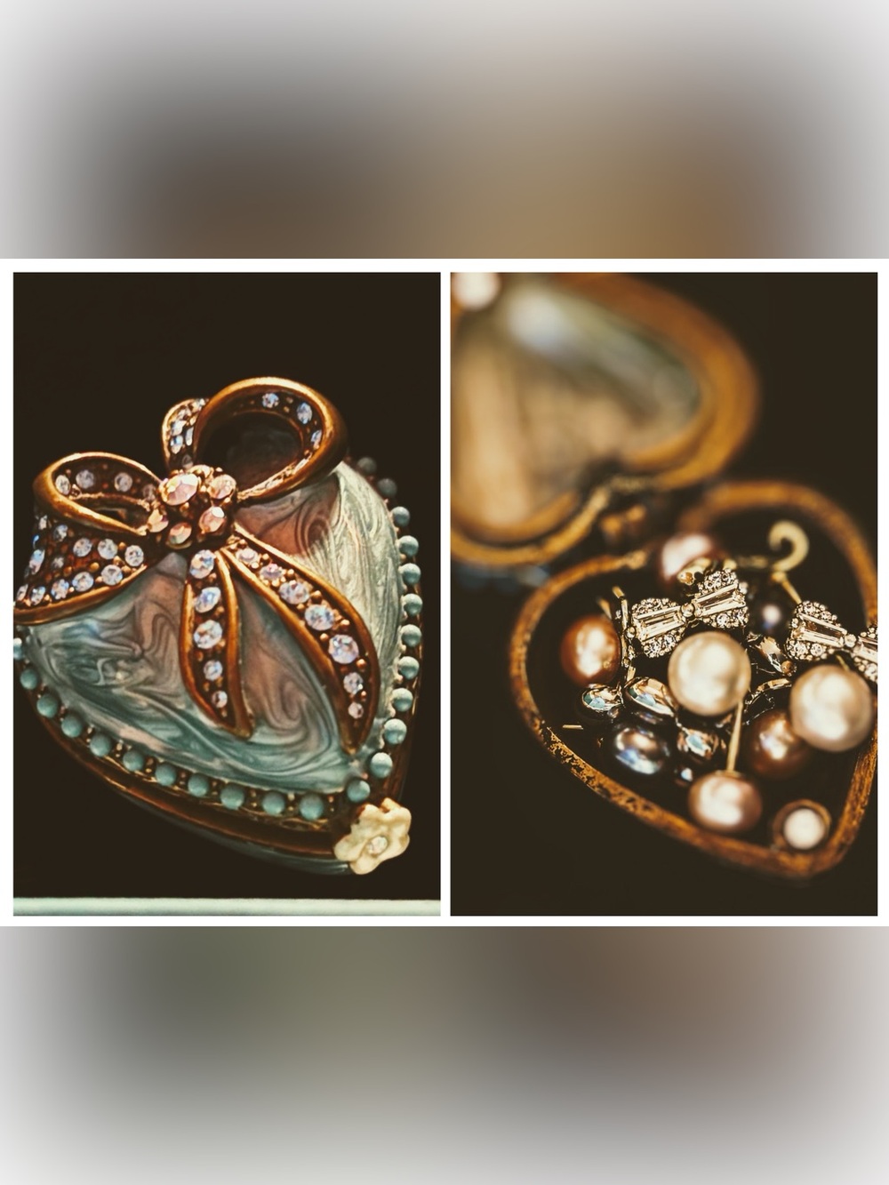 Sanrio Inspired | 5 Pairs of 925 Silver Pearl Earrings & Porcelain Trinket Box